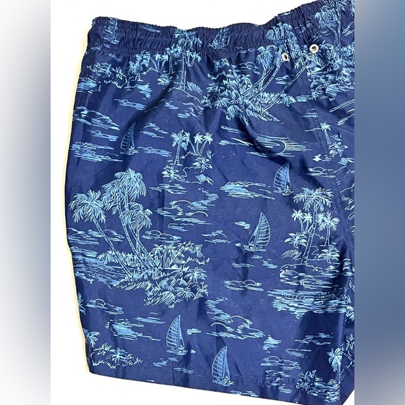 Land’s End Blue Tropical Print Men’s Swim Trunks Pockets Shorts Size 3XL 50-52 - Picture 15 of 16